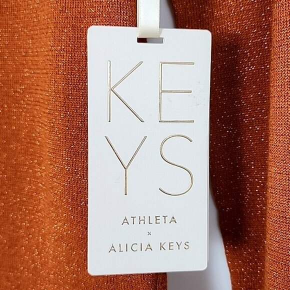 Athleta x Alicia Keys Women's Bodysuit Merino Wool Burnt Orange Gold Speck Sz M - Picture 8 of 15